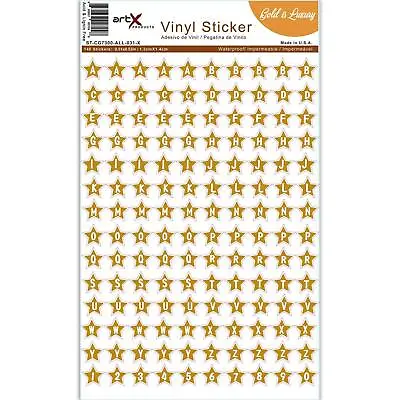$3.99 • Buy Alphabet Letters : Star Gold Sticker Sheet ABC Teacher Vinyl Planner Scrapbook