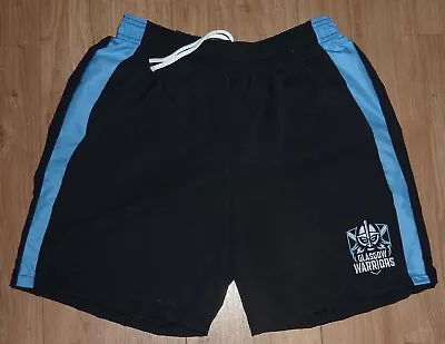 £9.99 • Buy GLASGOW WARRIORS-Sports/Casual Shorts Embroidered BLACK/SKY-Waist Size 34 -NEW