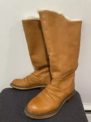 Women’s Naya Raptor Zip Up Boots Tan Leather Size 7 • $59.95