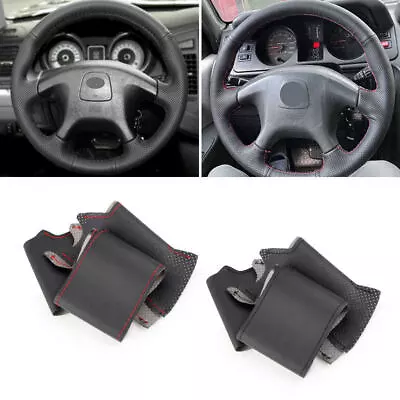 Black Leather Steering Wheel Cover For Mitsubishi L200 Pajero Pinin Space Gear • $10.91