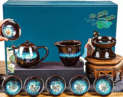 Chinese Tea Set Portable Teapot Set With 1 Teapot 8 Tea Cups 1 Gongdao • $44.07