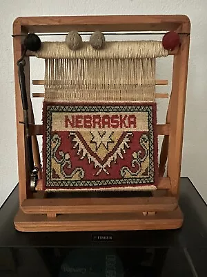 Vintage Tabletop Small Wood Loom Salesman Sample Wool Rug Weaving • $30