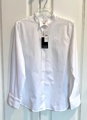 NWT Marie Marot X J Crew Size 10 White Tuxedo Pique Collar Shirt Top BN881 • $79