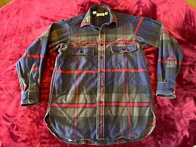 VINTAGE LL Bean Shirt Mens Small Flannel Chamois Cloth Flannel MADE IN USA • $25.49