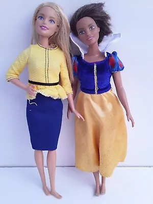 Mattel Multicultural Barbie Toy Dolls Lot Of 2 Blonde Brunette Snow White Dress • $6.99