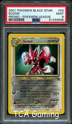 PSA 9 MINT Scizor # 33 WOTC Black Star Promo Pokemon Card • $23.99