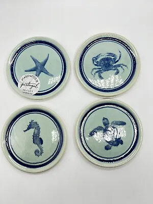 VAGOS Ceramic Coasters Ocean Themed Handcrafted In Portugal New X4 • $28.99