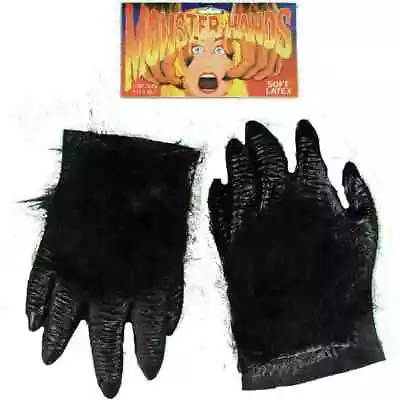 Hairy Monster Hands Gorilla Bigfoot Halloween Adult Costume Accessory 2 COLORS • $19.77