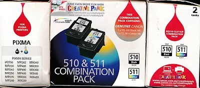 Canon 510 511 NEW 1 Piece Combination Pack Ink PG-510 Black Ink CL-511 Colour • $60