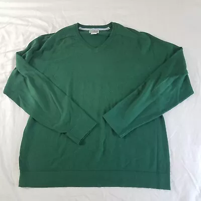 L.L. Bean Sweater Adult Men's Large Reg L Green V-neck Sweatshirt • $11.33