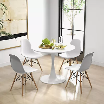 Kitchen 5 PCS Dining Set Modern Round Dining Table 4 Chairs For Small Space • $197.99