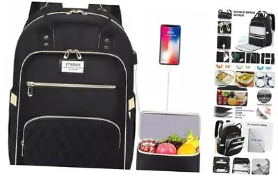  Lunch Backpack For Women 15.6 Inch Laptop Backpack With USB 15.6 Inch Black • $47.58