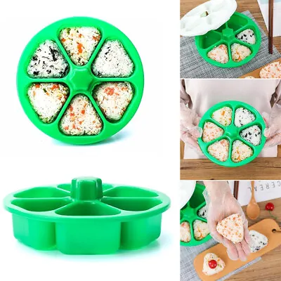 6 Holes Sushi Mold Onigiri Rice Ball Bento Press Maker Mold Kitchen Accessories • £6.99