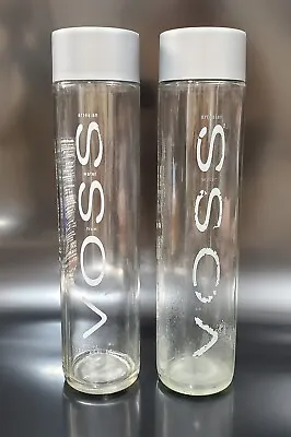 Lot Of 2 VOSS Glass Bottles Empty 800ml / 27 Fl. Oz • $17