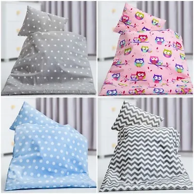 4 Pcs Pieces Bedding Set For Crib/cot/cot Bed Duvet Quilt Pillow Covers +filling • £20.99