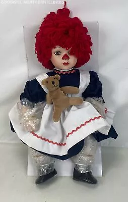 Vintage Marie Osmond Dolls Seated Raggedy Ann W/Bear Porcelain Doll • $9.99