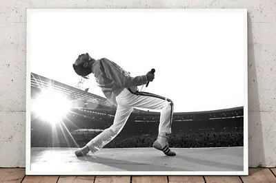 Freddie Mercury - Queen Music Star BW Vintage Art Poster Print • $76.05