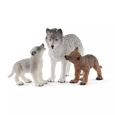 SCHLEICH 42472n Mother Wolf With Pups Wild Life Toy Figurine For Children Aged 3 • $34.10