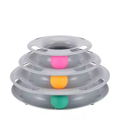 Cat Toy 3 Rings With Balls Kitten Playset Fun Entertainment Home Toys Pet • $13.24