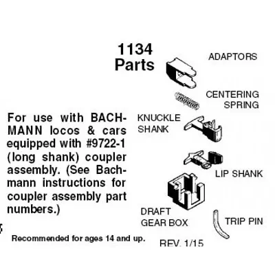 Micro Trains N Scale ~ Bachmann Long Shank Coupler Conversion ~ 2 Pr 001 33 031 • $9.72