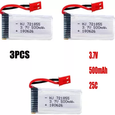 3pcs Lipo Battery 3.7V 500mAh RC Drones UDI U817 U817C U817A U818A WLtoys V959 • $24.99