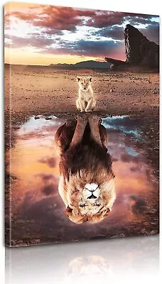 Motivational Lion Cub Canvas Prints Wall Art Mighty Lion Picture Wall Decor Art • $59.99