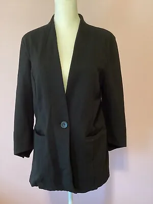 Cabi Jacket Black Button Front Blazer Size 6 • $18.99
