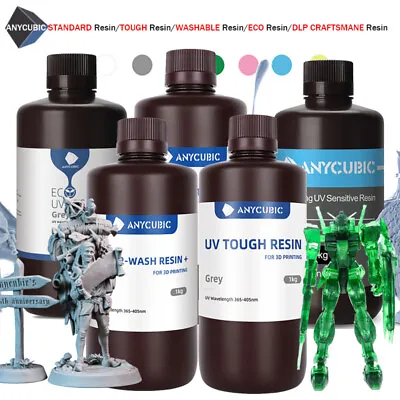 ANYCUBIC Plant-based/Water Washable+/UV Tough/DLP Resin 405nm 3D Printer Resin • $32.99