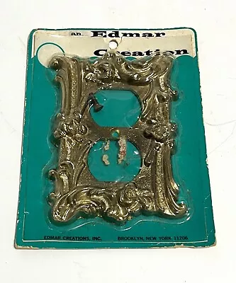 EDMAR CREATION Brass Wall Outlet Cover Metal Plate Vintage Ornate Cast NEW • $9.99