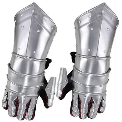 Medieval Knights 20g Field Gauntlets Hand Protection Armor Gloves Pair Set Of 2 • $80.49