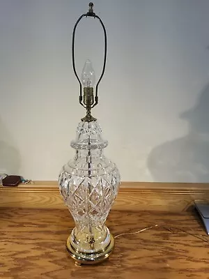 Vintage Retired Large  33  Waterford Crystal Glengarriff Ginger Jar Table Lamp • $427.49