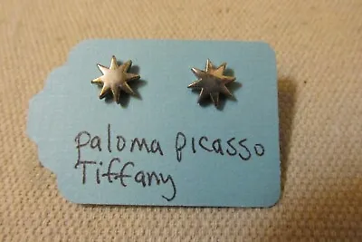 Tiffany & Co. Paloma Picasso Stella Star Sterling Silver Earrings Studs • $200