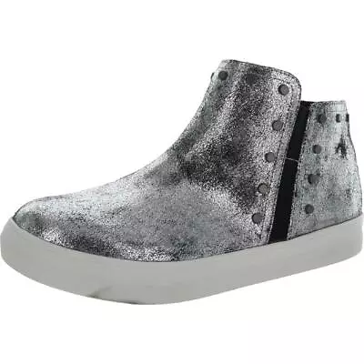 Nina Womens Dilsia Silver Leather Ankle Boots Shoes 6 Medium (BM)  8607 • $6.99