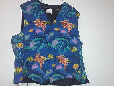 The Living Seas Coral Reef Epcot  Rare Vintage Cast Member Vest Uniform Disney  • $159.99