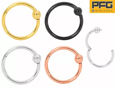 1 Pce Titanium Hinged BCR Ball Closure Segment Ear Nose Lip Ring-20G18G16G14G • $10.49