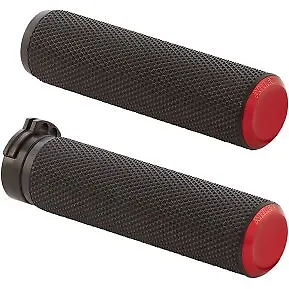 Arlen Ness 07-336 Red Fusion Knurled Hand Grips For Harley Cable Op Throttle • $69.95