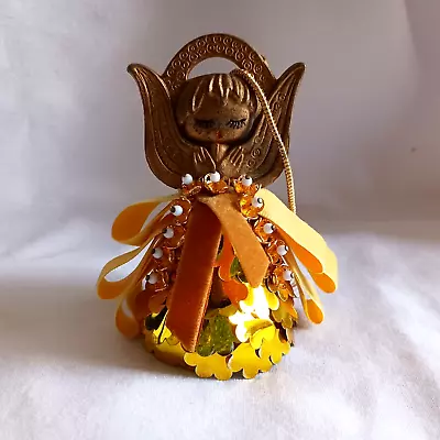 Vintage Gold Colored Angel Christmas Ornament 3.5  • $10