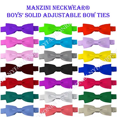 $8.99 • Buy Manzini Neckwear® Boys' Solid Color Adjustable Pre-Tied Bow Ties