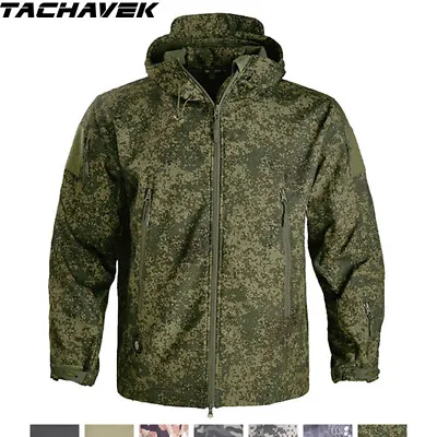 Windbreaker Mens Tactical Jacket Soft Shell Waterproof Military Camo Hooded Coat • $49.99