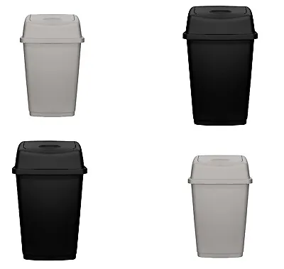 Plastic Swing Top Bin Waste 25L 50L Rubbish Dust Home Kitchen Office Paper Bins  • £9.49