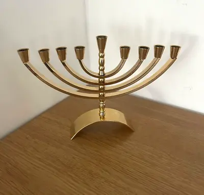 24k Gold Plated Hanukkah Menorah Jewish Chanukah Candle Holder With Twist • £99