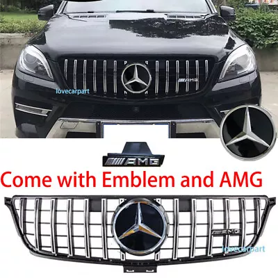 For Mercedes Benz W166 ML350 ML400 Grill 2012-2015 GT R ML Class Grille W/Emblem • $124.99