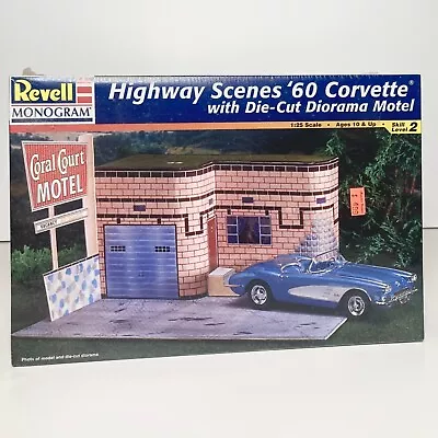 Highway Scenes '60 Corvette W Die-Cut Motel Diorama REVELL 85-7802 SEALED Model • $29.99