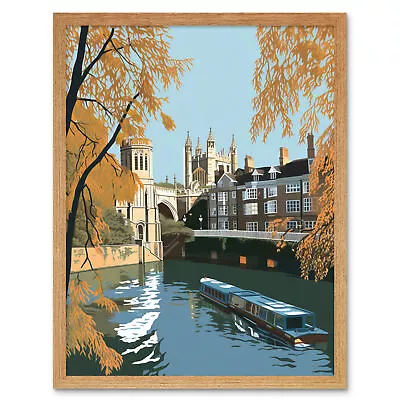 River Cam And University Buildings Of Cambridge Framed Art Picture Print 9X7 In • £15.99