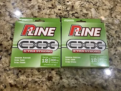 P-Line CXX X-Tra Strong Fishing Line Moss Green 12lb  300 Yds LOT OF 2 • $19.99