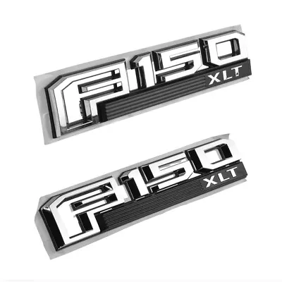 2pcs OEM F150 XLT Emblems Fender Badges 3D For F-150 XLT Genuine New Chrome • $35.06