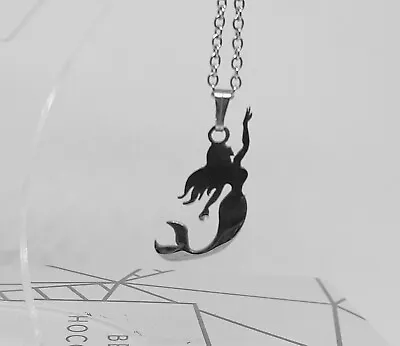 201 Stainless Steel Laser Cut Mermaid Pendant Necklace Silver Colour • £5.99