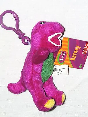 New~barney The Purple Dinosaur 5.5  Tall Clip  On Plush Doll Great For Backpack • $4.99