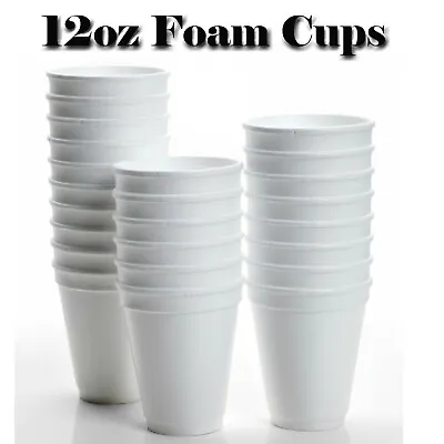 £49.99 • Buy 12oz WHITE FOAM Polystyrene Cups HOT DRINKS TEA CUP PARTY EVENTS