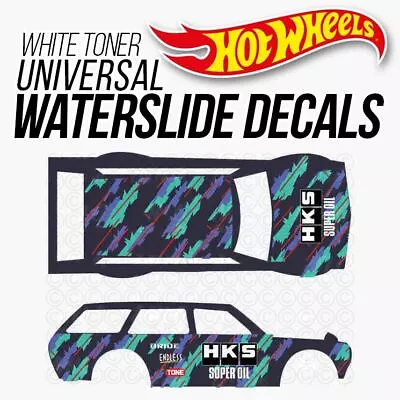 1/64 Scale HKS LIVERY Custom White Toner Universal WaterSlide Decal Hot Wheel • $7.99